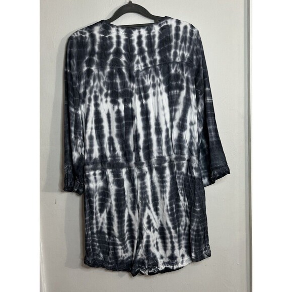 Cloth and Stone Tie Dye Sleeveless‎ Romper Gray White Pockets Size Medium - Picture 12 of 12